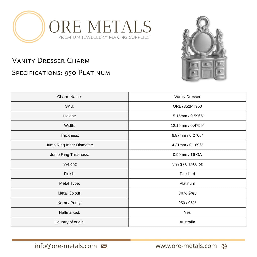 950 Platinum - Vanity Dresser Charm