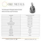 950 Platinum - Tutankhamun Pharaoh Head Charm