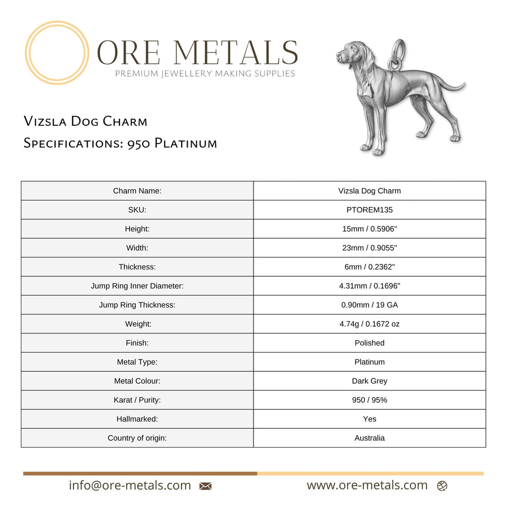 950 Platinum - Vizsla Dog Charm