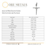 950 Platinum - Jesus on Wire Crucifix Charm