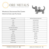 950 Platinum - Whimsical Dachshund Dog Charm