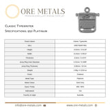 950 Platinum - Classic Typewriter Charm