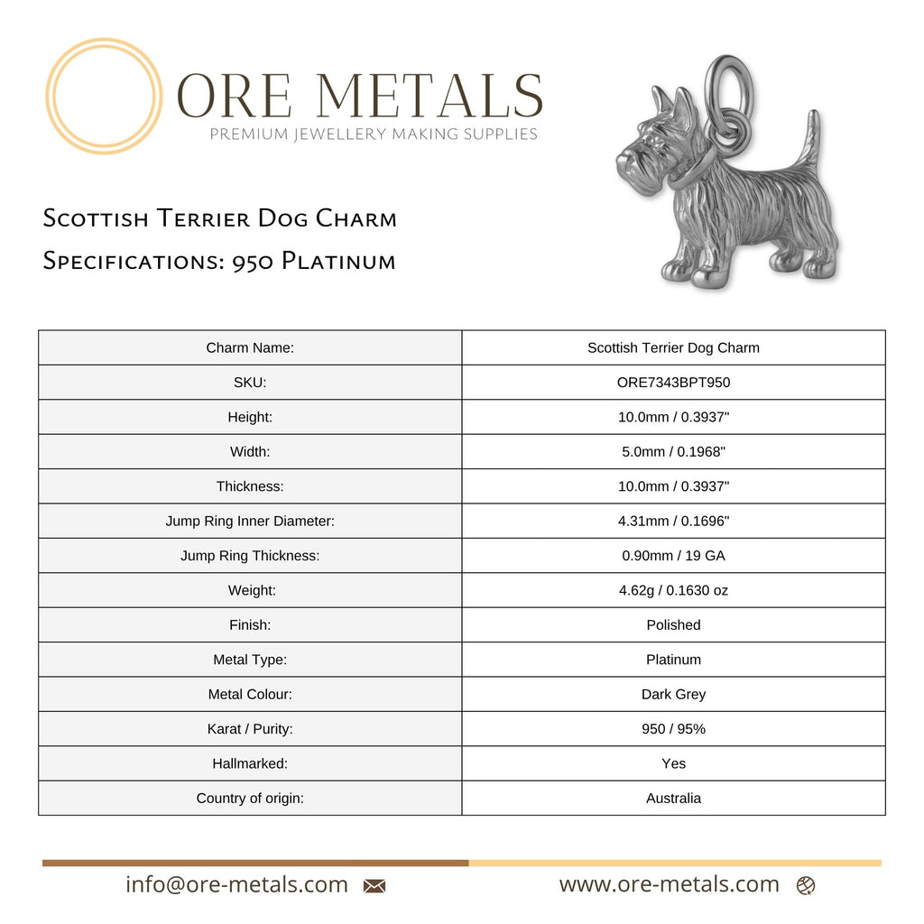950 Platinum - Scottish Terrier Dog Charm