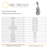 950 Platinum - Classic Violin Charm