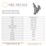 950 Platinum - Angel Playing Harp Charm