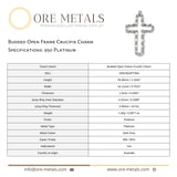 950 Platinum - Budded Open Frame Crucifix Charm