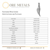950 Platinum - Feathered Wing Charm