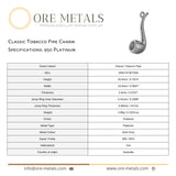 950 Platinum - Classic Tobacco Pipe Charm