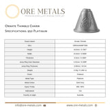 950 Platinum - Ornate Thimble Charm