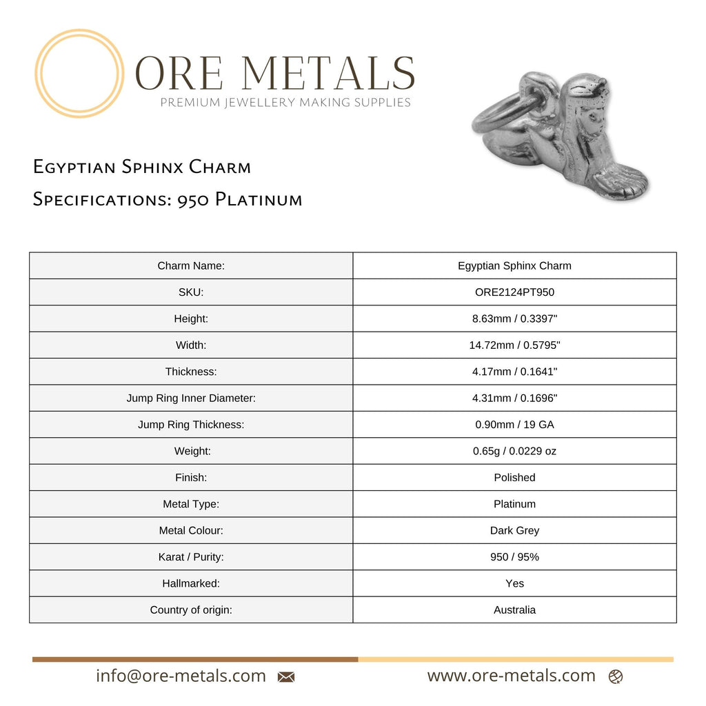 950 Platinum - Egyptian Sphinx Charm
