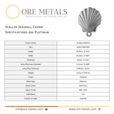 950 Platinum - Scallop Seashell Charm