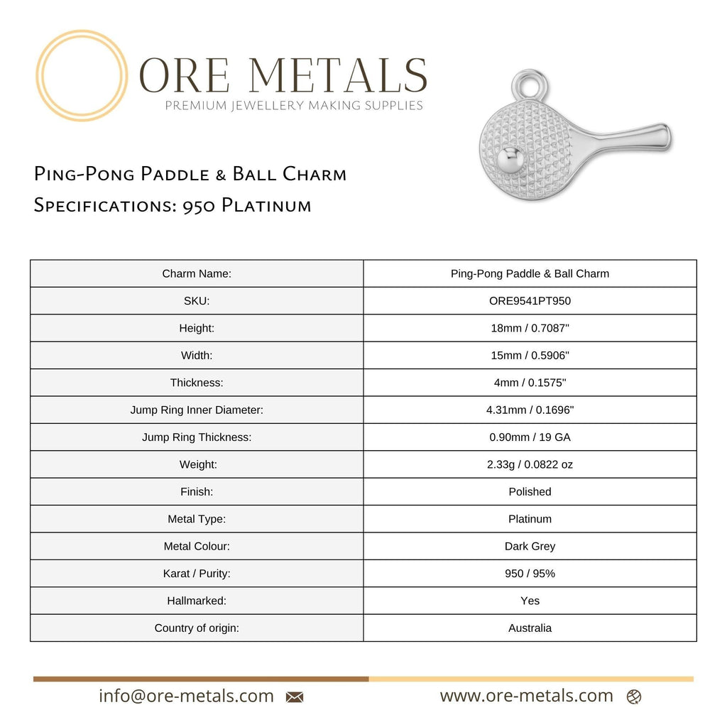 950 Platinum - Table Tennis Paddle Charm