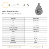 950 Platinum - Sweet 16 Droplet Charm
