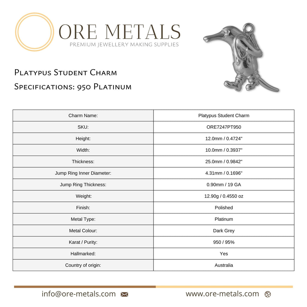 950 Platinum - Platypus Student Charm