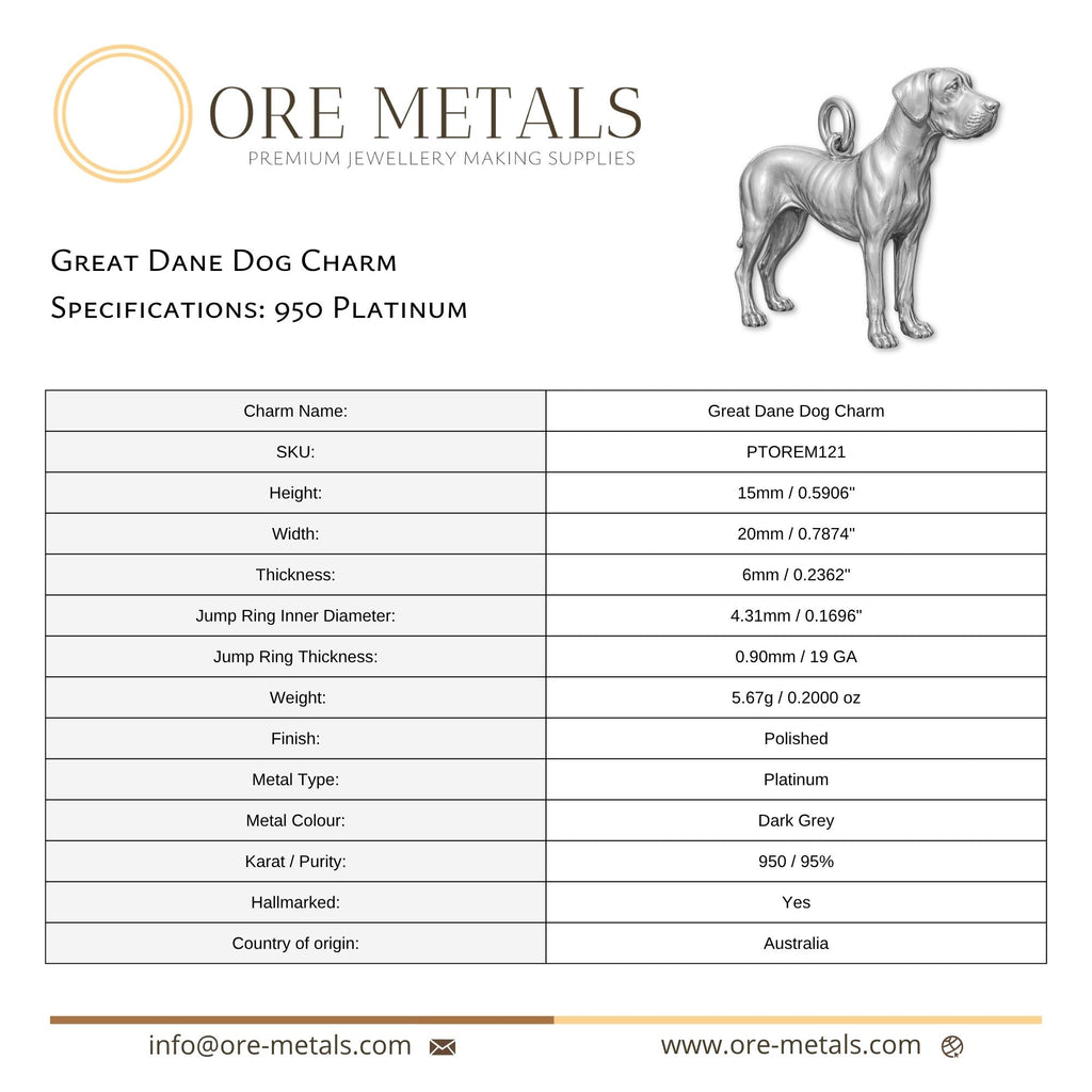 950 Platinum - Great Dane Dog Charm
