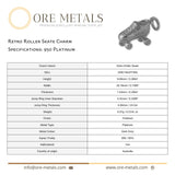 950 Platinum - Retro Roller Skate Charm