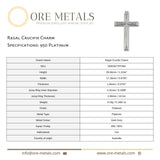 950 Platinum - Embossed Regal Crucifix Charm