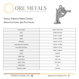 950 Platinum - Single French Horn Charm