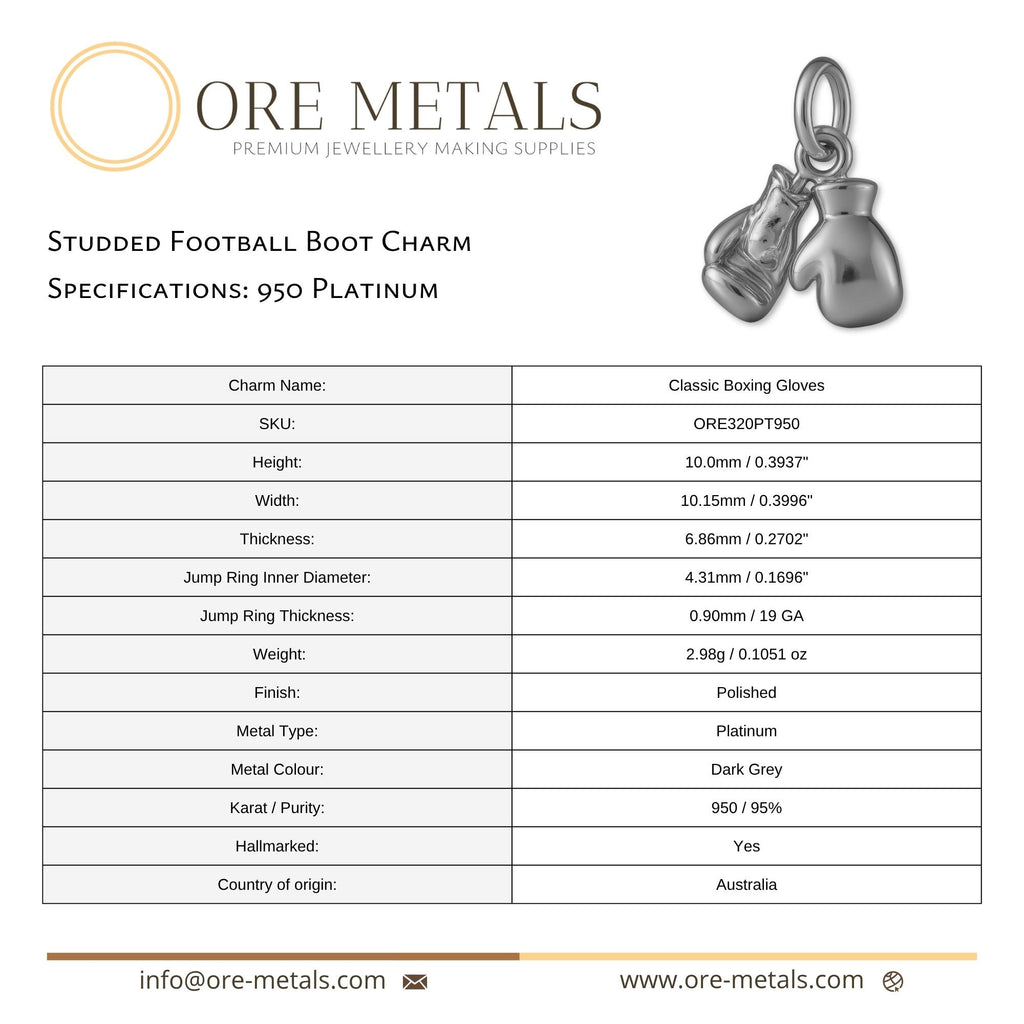950 Platinum - Classic Boxing Gloves Charm
