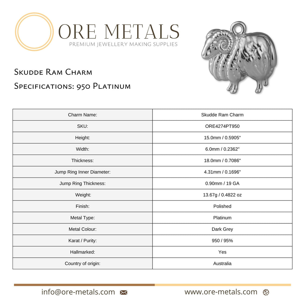 950 Platinum - Skudde Ram Charm