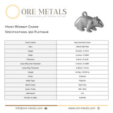 950 Platinum - Hairy Wombat Charm