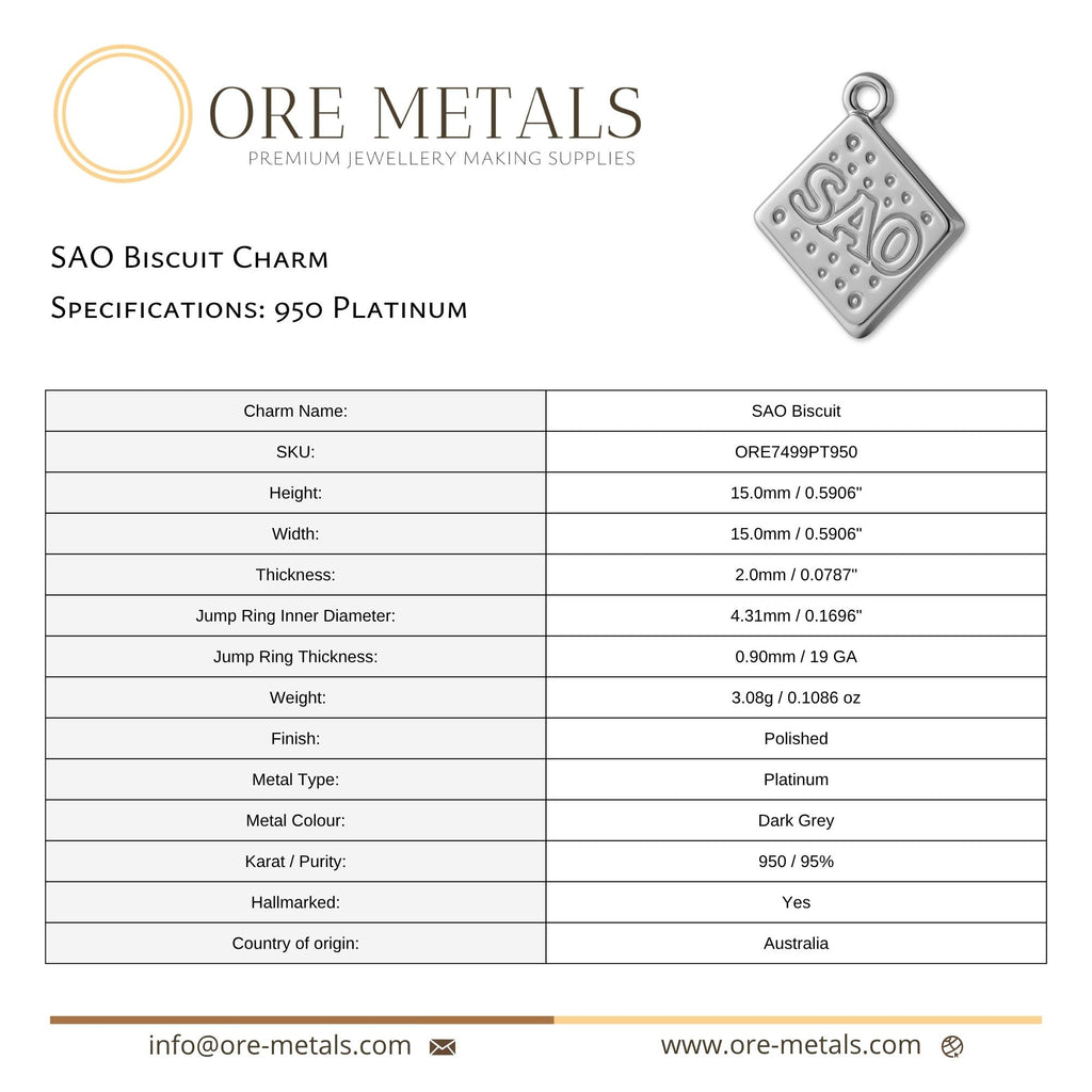 950 Platinum - SAO Biscuit Charm