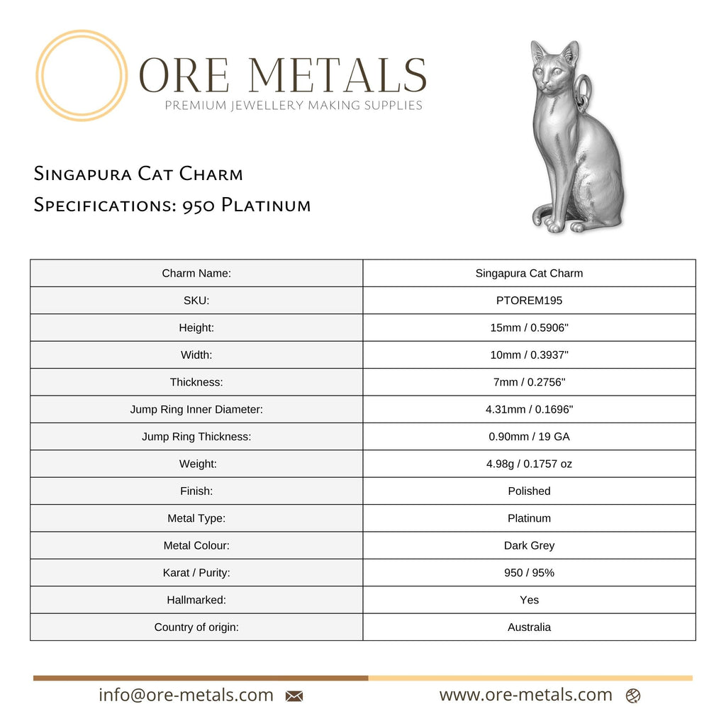 950 Platinum - Singapura Cat Charm