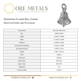 950 Platinum - Openwork Filigree Bell Charm