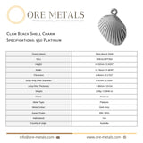 950 Platinum - Clam Beach Shell Charm