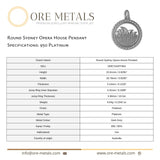 950 Platinum - Round Sydney Opera House Charm