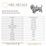 950 Platinum - Basset Hound Dog Charm