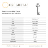 950 Platinum - Ribbed 21 Castle Key Charm