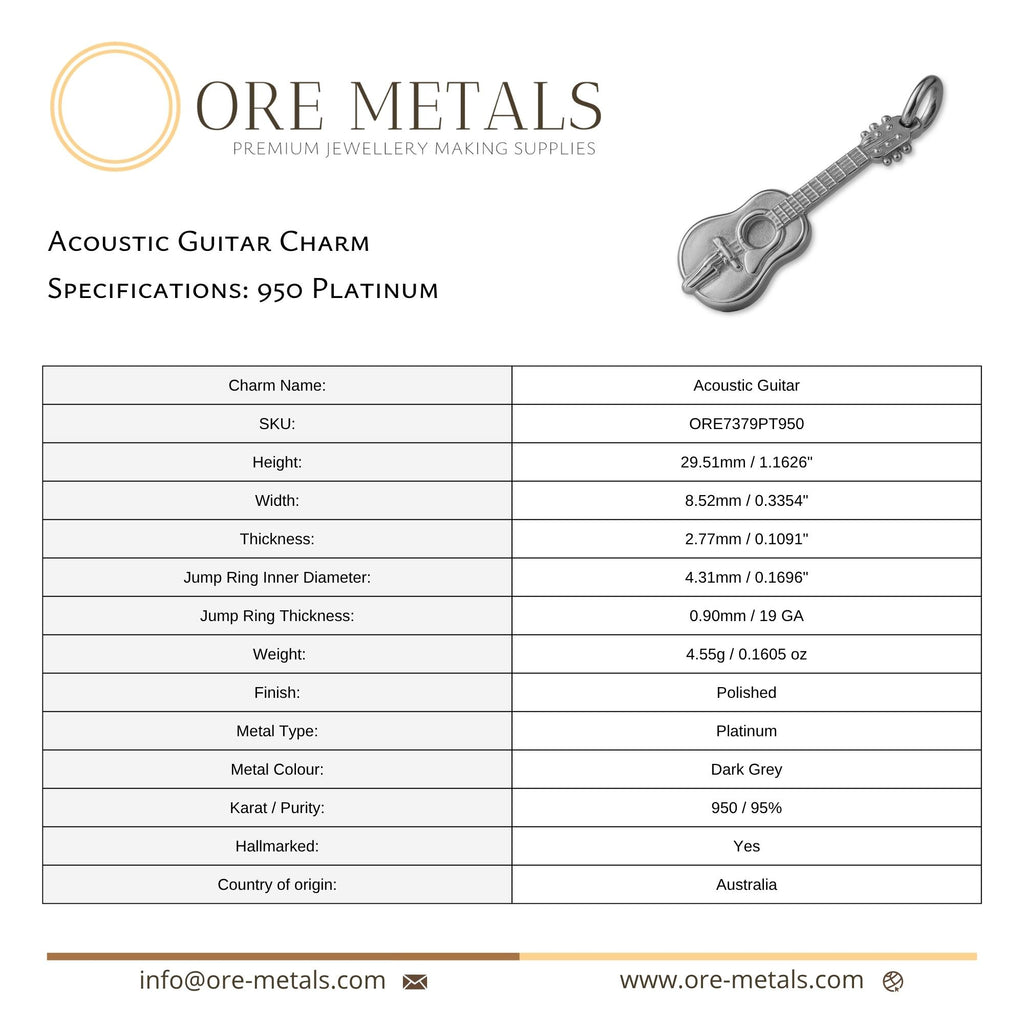 950 Platinum - Acoustic Guitar Charm