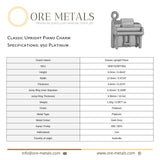 950 Platinum - Classic Upright Piano Charm