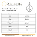 950 Platinum - Openwork Peace Symbol Charm