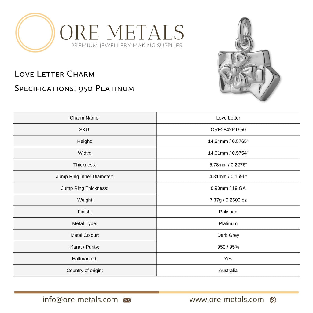 950 Platinum - Love Letter Charm
