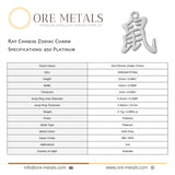 950 Platinum - Rat Chinese Zodiac Charm