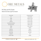 950 Platinum - Pot Bellied Pig Charm