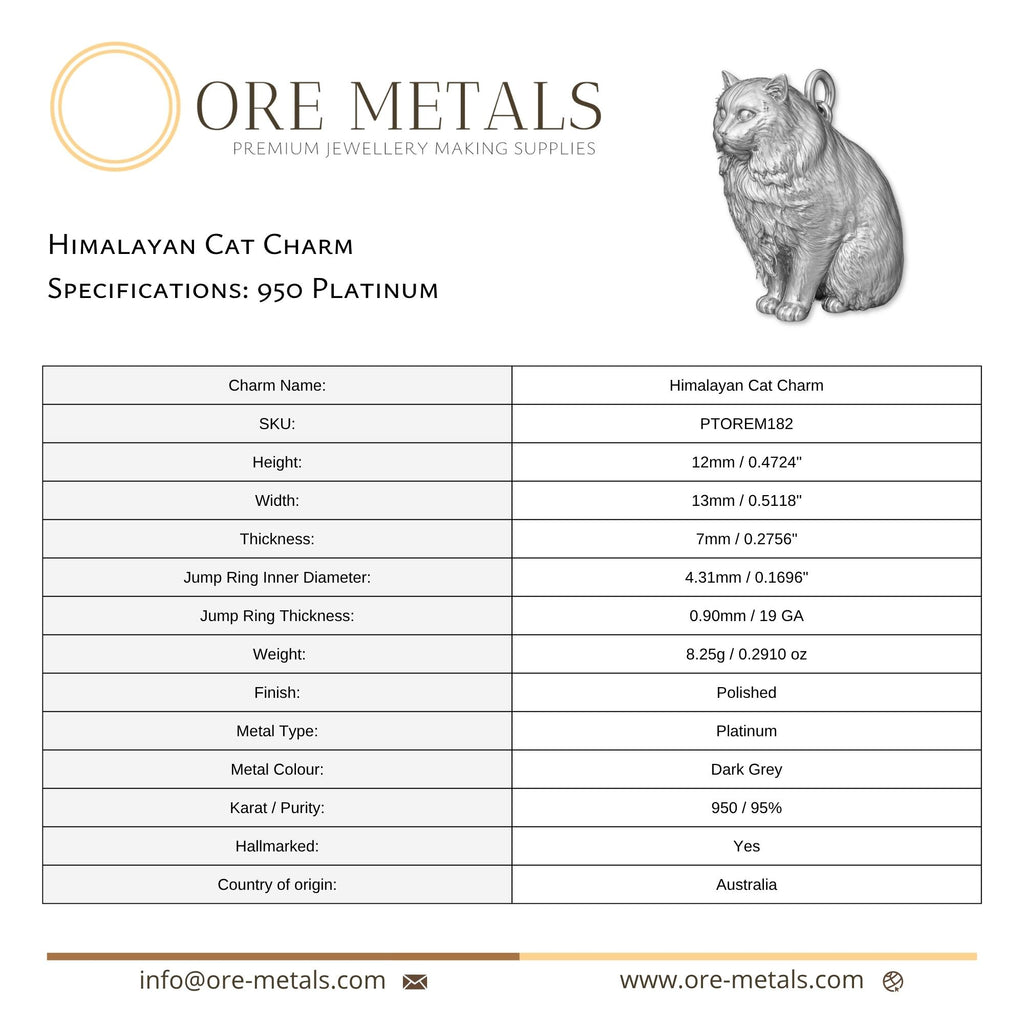 950 Platinum - Himalayan Cat Charm