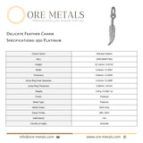 950 Platinum - Delicate Feather Charm