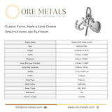 950 Platinum - Classic Faith, Hope & Love Charm