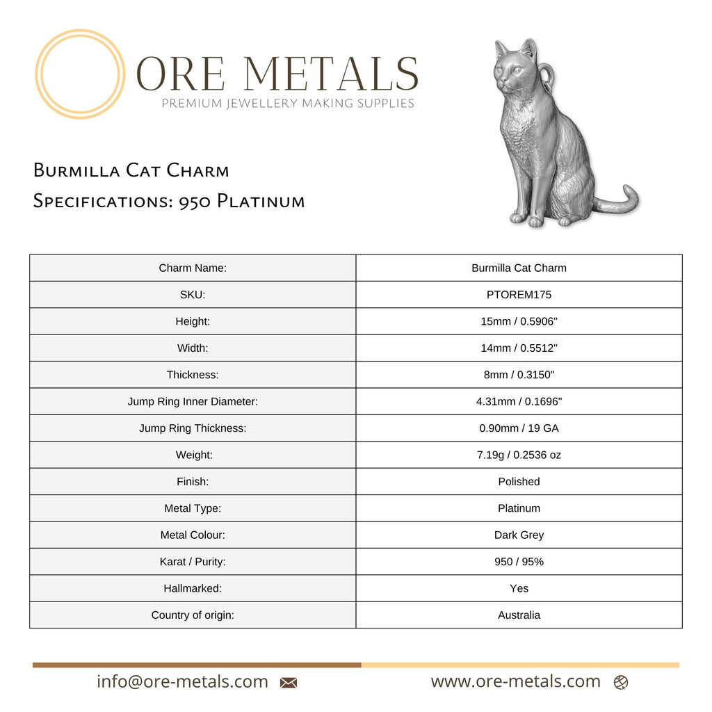 950 Platinum - Burmilla Cat Charm