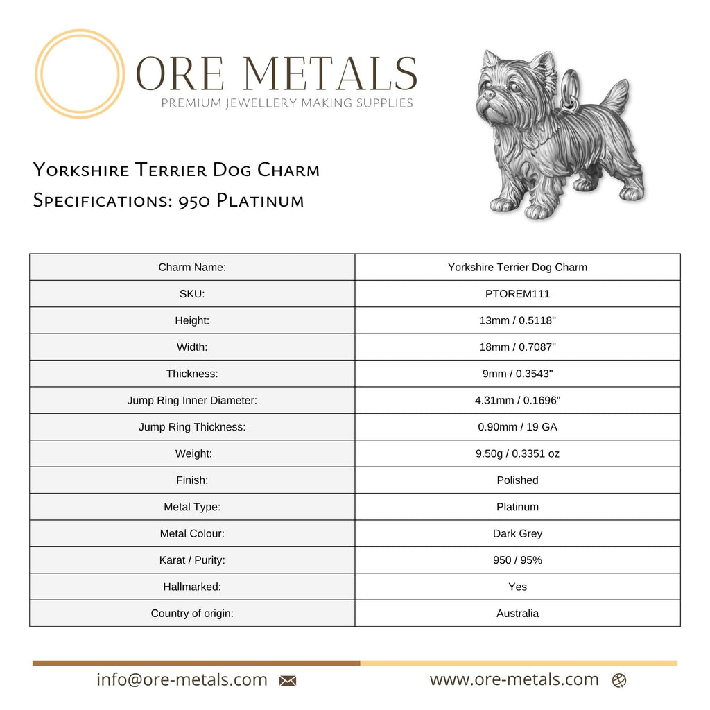 950 Platinum - Yorkshire Terrier Dog Charm