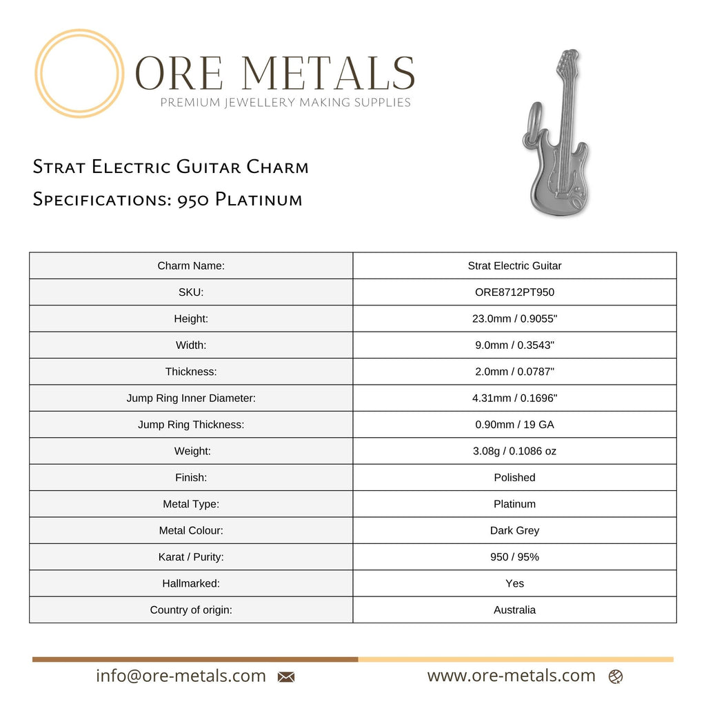 950 Platinum - Strat Electric Guitar Charm
