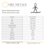 950 Platinum - Resort Snowboarder Charm