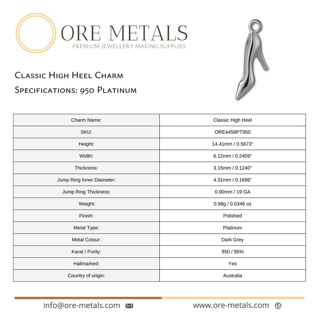 950 Platinum - Classic High Heel Charm