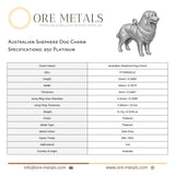 950 Platinum - Australian Shepherd Dog Charm