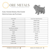 950 Platinum - Curly Cocker Spaniel Dog Charm