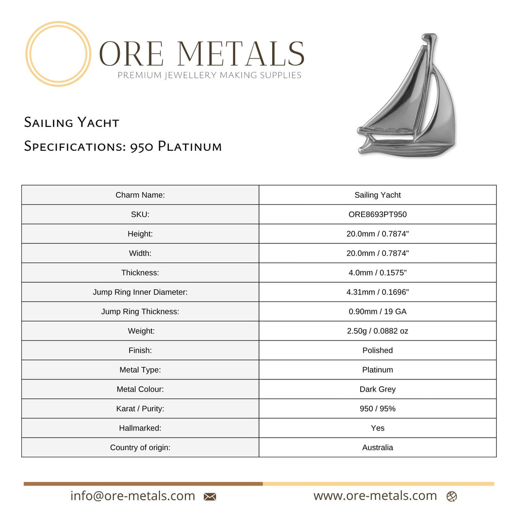 950 Platinum - Sailing Yacht Charm