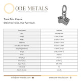 950 Platinum - Twin Dice Charm